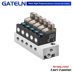 Normally closed High frequency miniature solenoid valve 10mm air valve 30Hz two-position three-way 24V12V6V vacuum valve Station
