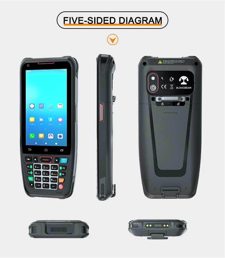 Industrial Rugged Android 9.0 4G Wifi 1D/2D Data Collector PDA Handheld Terminal Qr Barcode Scanner