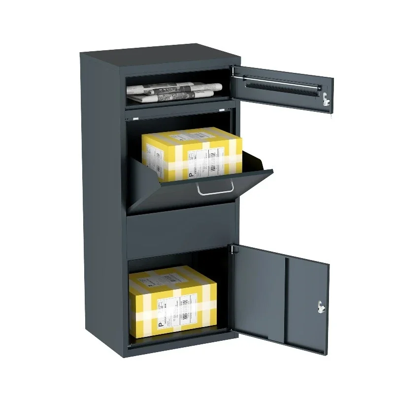 Metal Mailbox Outdoor Standing Secure Smart Mailbox Waterproof Parcel Drop and Delivery Box with Lock Anti-theft Property