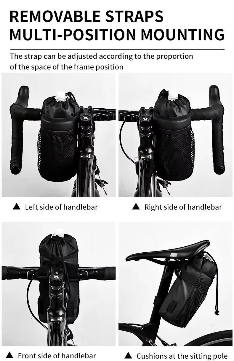 1/2 Stück Universelle Regenfeste Isolierte Fahrrad-Flaschentasche Lenker-Flaschenhalter für MTB Rennrad – Detail 10