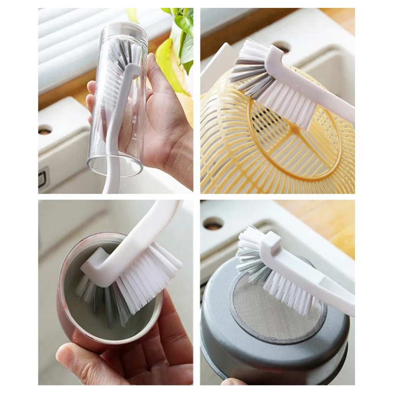 Cup Brush Plastic Cleaning Soymilk Machine Kitchen Juicer Curved Handle Scrubber