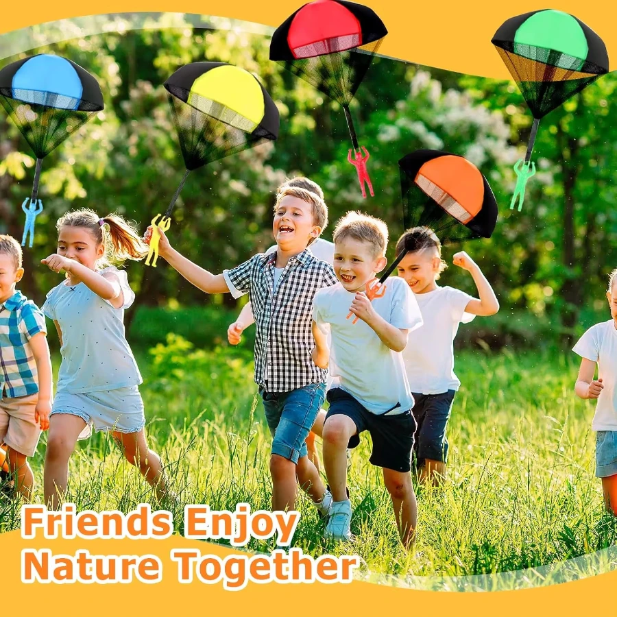 4Pcs Hand Throw Parachute Toy, Outdoor Beach Parent-Child Interactive Educational Flying Game Gift For Boys Girls