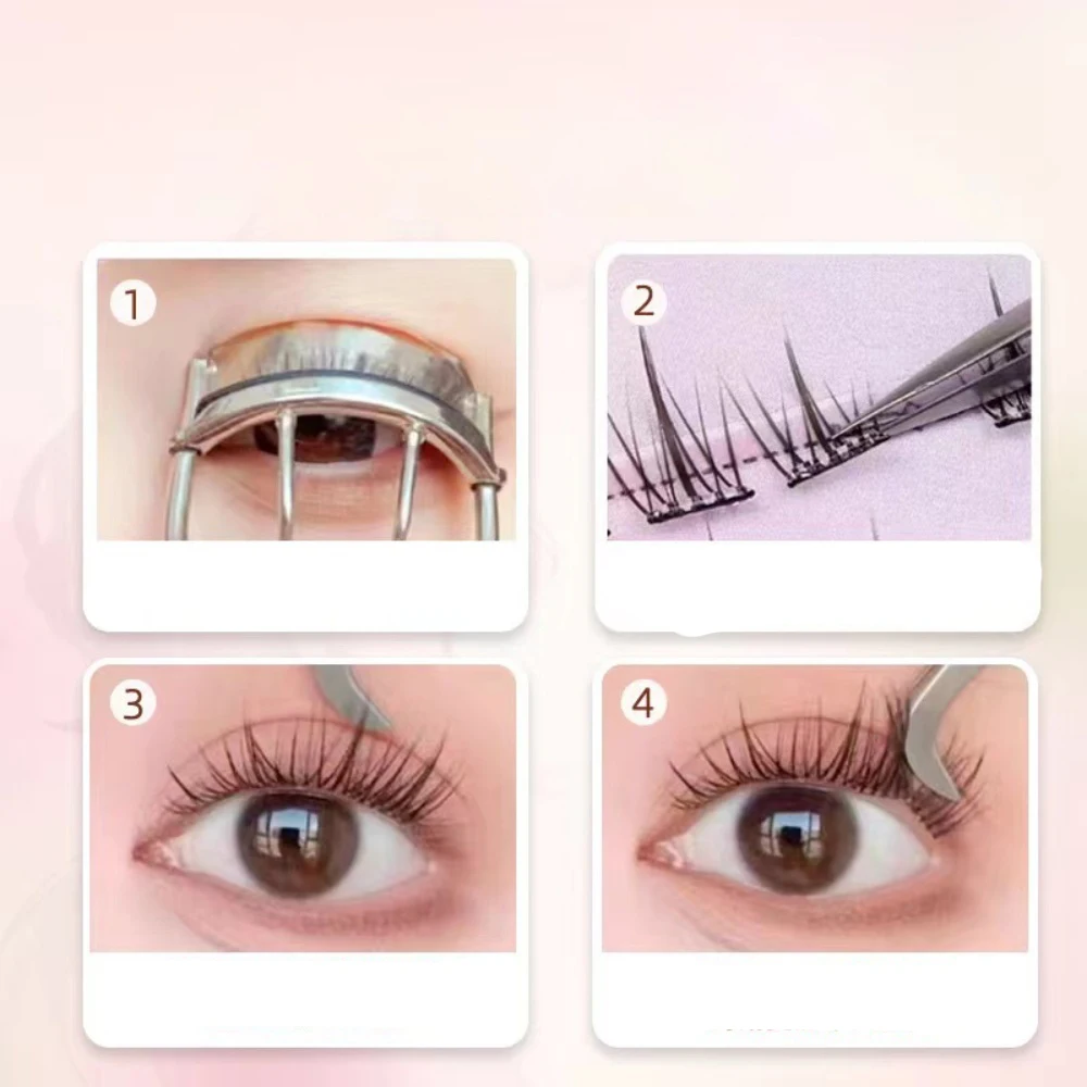 10 rzędów rzęs DIY, kępki rzęs bez kleju, pojedyncze rzęsy, miękkie kępki rzęs Idol, rzęsy wielokrotnego użytku, samoprzylepne rzęsy