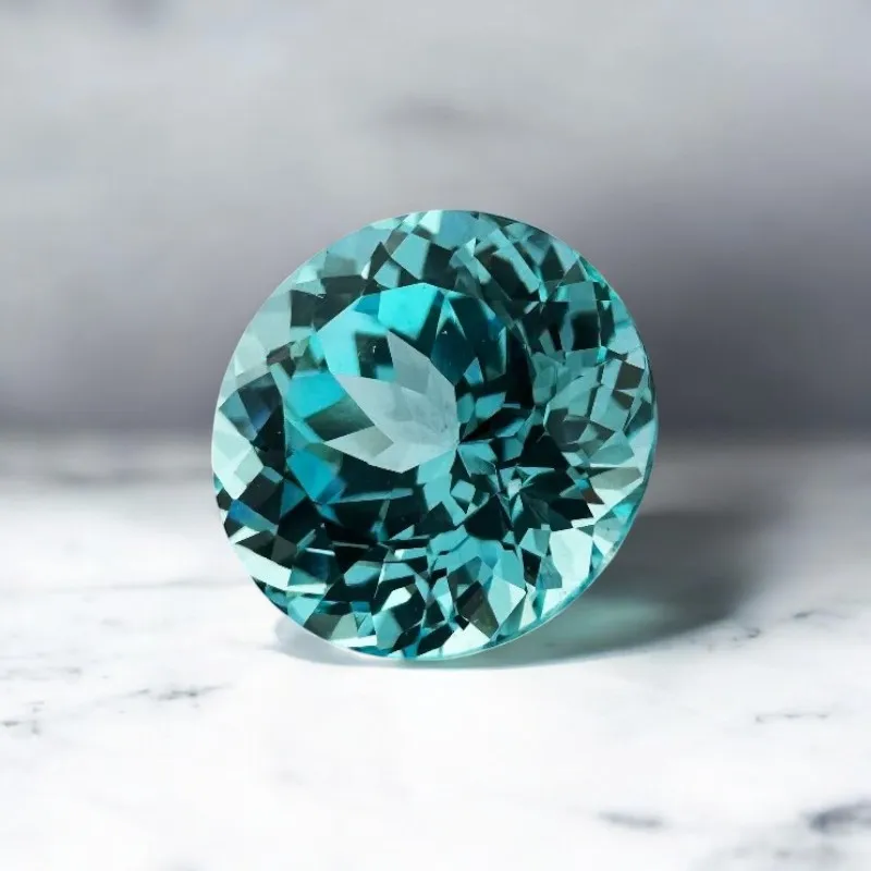 Hochwertige, im Labor gezüchtete Paraiba-Edelsteine in runder Form für DIY-Charms, fortschrittliche Materialien zur Schmuckherstellung, wählbares Zertifikat – Detail 3