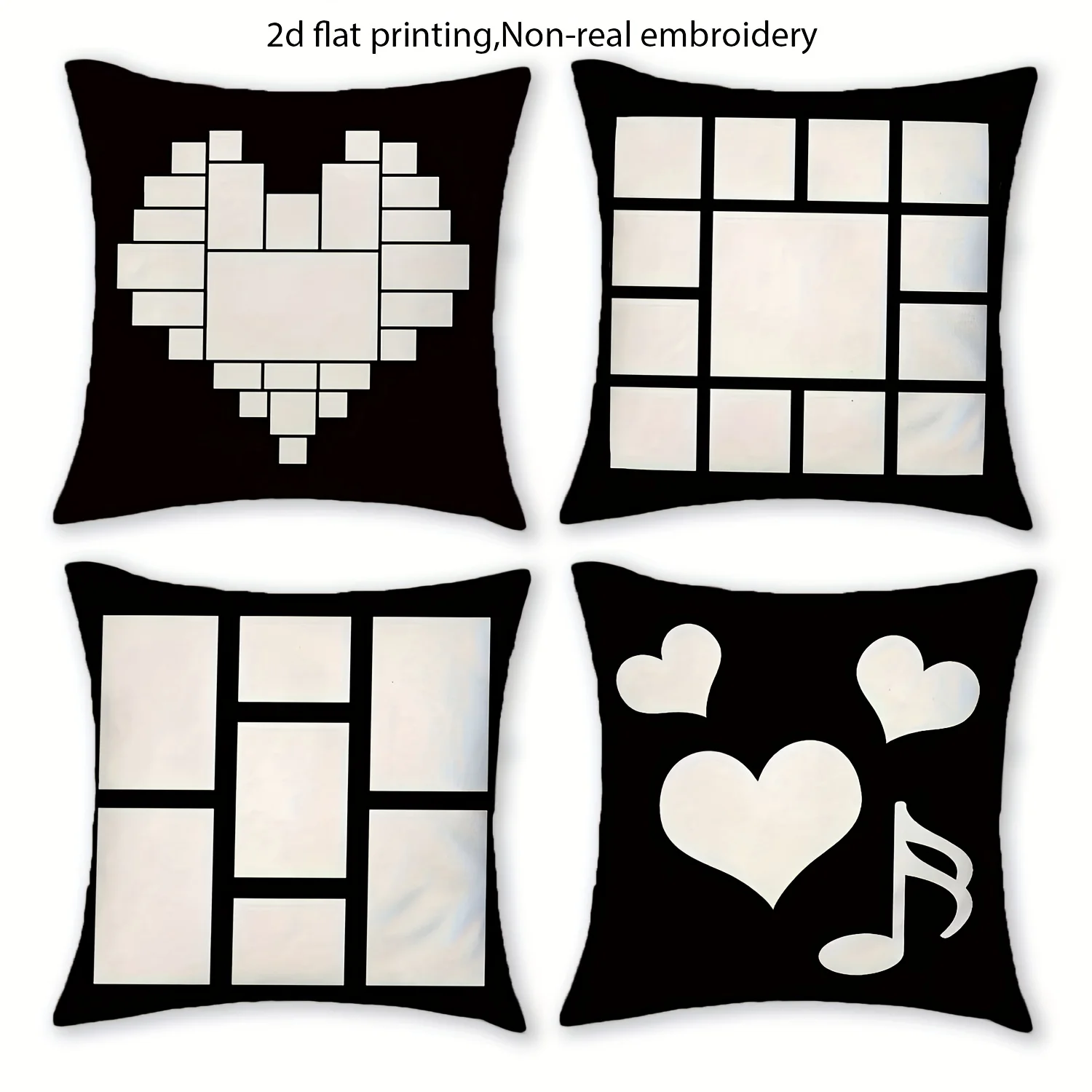 Black and white geometric symbols Single-sided printing Short plush Suitable for living bedrooms sofas (excluding pillow cores)