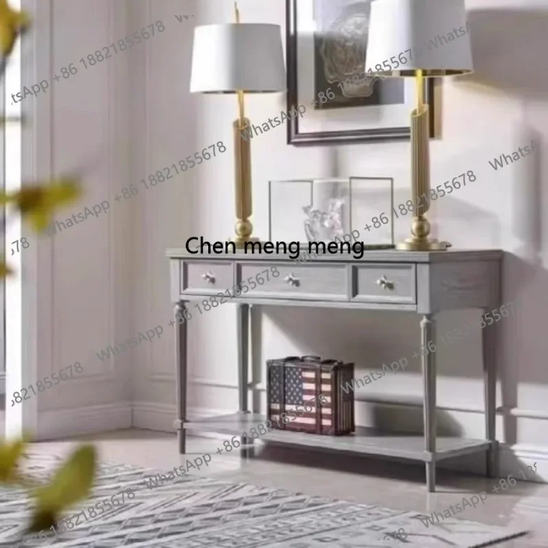 

Wall table, sofa back, solid wood, corridor entrance cabinet