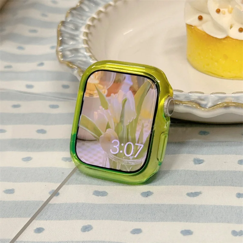 Y2k Clear Candy Color Gradual Change Case Cover dla Apple Watch Case 49 mm 45 40 41 44 Bumper Protective dla iWatch 9 8 7 6 5 SE