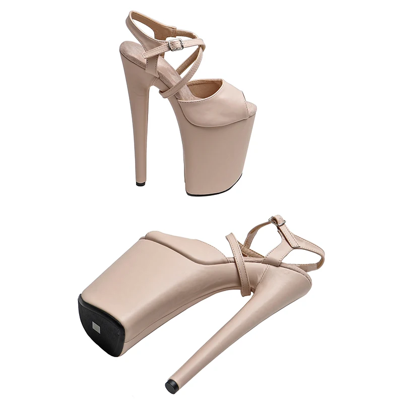Leecabe 23CM / 9inches Matte PU Upper open toe fashion Platform High Heels Sandals stripper heel Pole Dance shoes