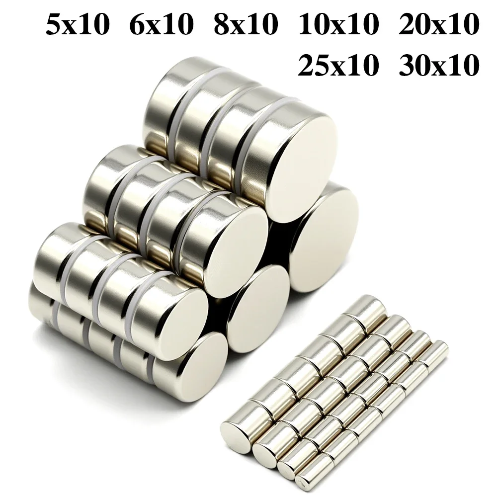 Super Powerful Round Magnet Neodymium Magnet NdfeB N35 Strong Permanent Magnetic imanes Refrigerator Magnet 10x10 20x10 30x10mm