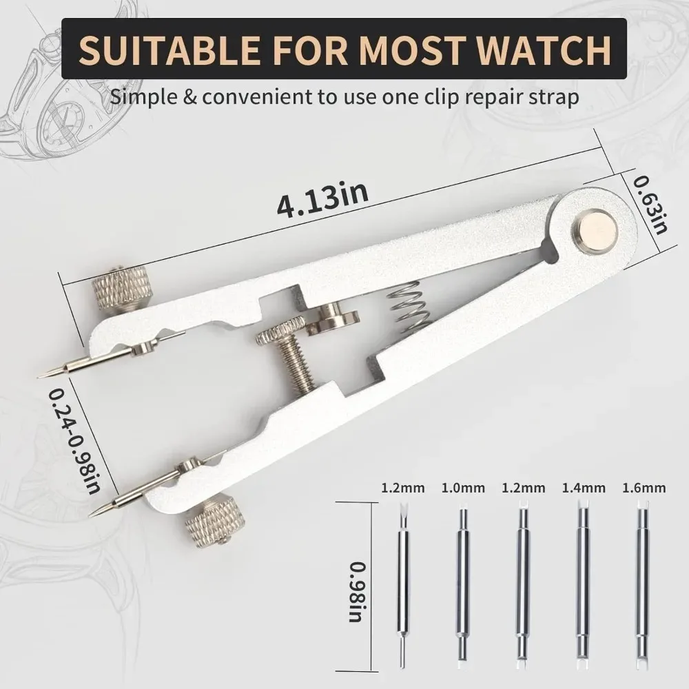 Watch Spring Bar Plier Tool Set with Durable 10 Tips Pins Spring Bar Tweezer Tool for Watch Wrist Bands Strap Removal Repair image 6