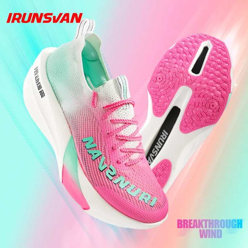 

IRUNSVAN Marathon Air Cushion Running Shoes for Men 2024 Shock-Absorbant Breathable Full Palm Carbon Plate Sneakers Unisex