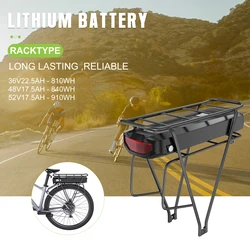 [3 Days Delivery]  36V 48V 52V Ebike Luggage Rack Battery 17.5Ah 22.5Ah Racktype for  Bafang  Motor (W/ Charger & BMS Board)