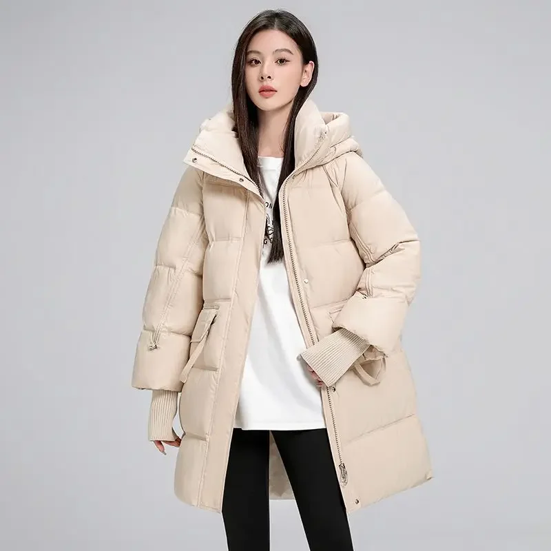 

2025 Winter New Women's Down Cotton Jacket Loose Commuter Hooded Warm High Street Windproof Jacket