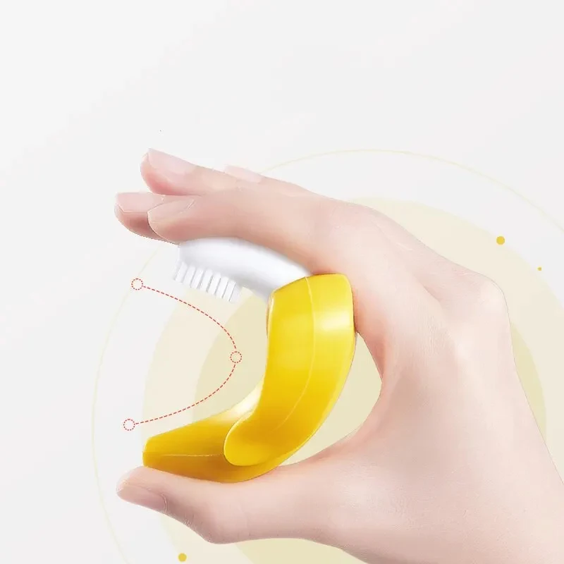 Banana Shaped Safe Baby Teether, Silicone Training Toothbrush, Banana Teething Ring, Chewing, Tooth Care