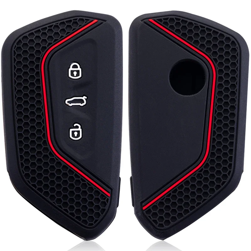 حافظة مفاتيح السيارة غطاء كامل لشركة فولكس فاجن فولكس فاجن جولف 8 MK8 ID.3 ID.4 كوبرا سكودا اوكتافيا سيات ليون MK4 2020-2024 سلسلة مفاتيح أوتوماتيكية #5