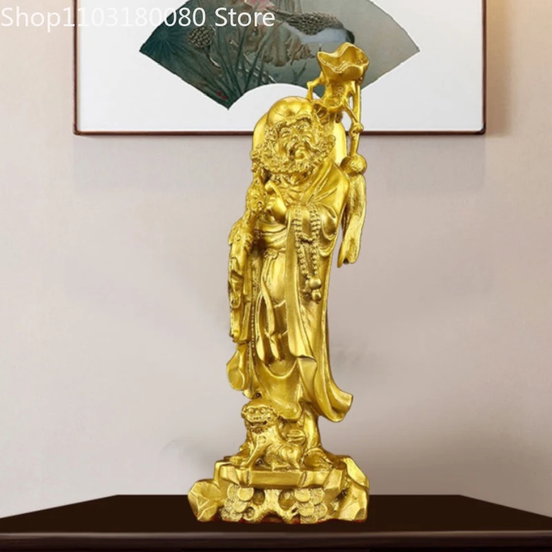 35cm Copper Bodhidharma Dharma buddha statue Brass Arhat Monk Damo sculpture Chinese Zen decor
