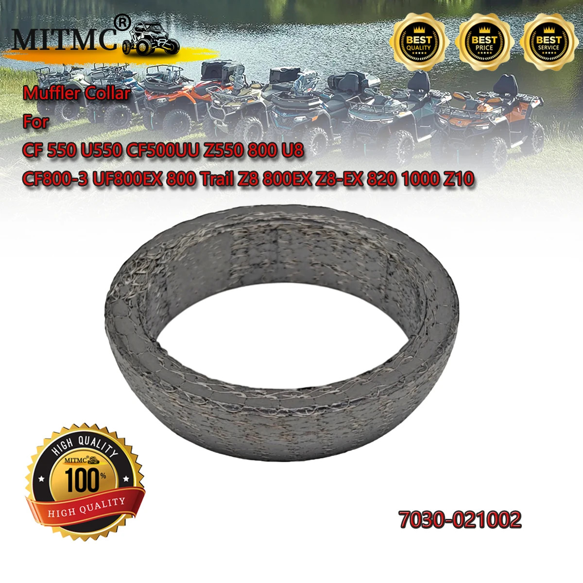 Muffler Collar for CF 550 U550 CF500UU Z550 800 U8 CF800-3 UF800EX 800 Trail Z8 800EX Z8-EX 820 1000 Z10 7030-021002