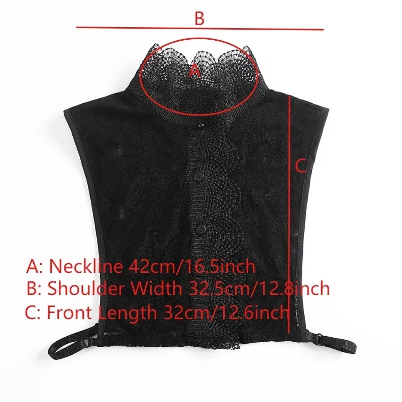 레이스 플로럴 스웨터 셔츠 탈부착 가능한 칼라 여성용 가을 및 겨울 패션 홀로우 아웃 바텀 페이크 칼라 장식