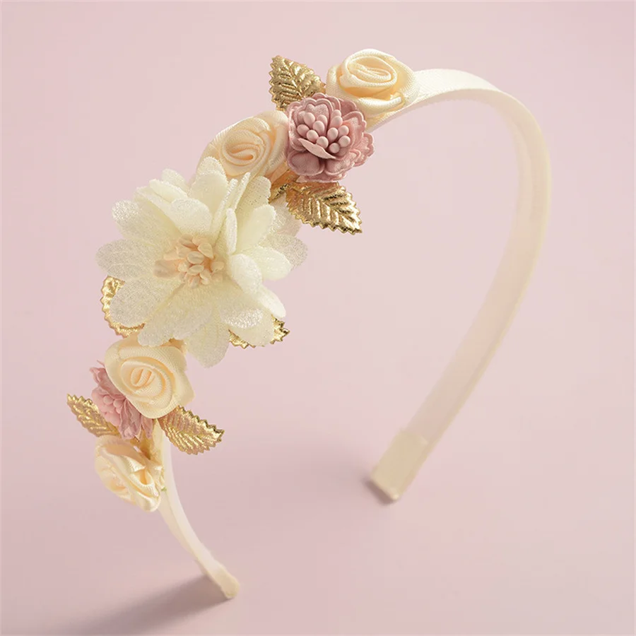 

Senior Handmade Flower Girls Headbands Cute Pearl Feather Wedding Crown Princess Dance Party Headwear Fashion Hoop Accessories