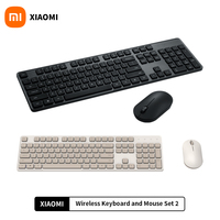 Xiaomi 2024 Keyboard Mouse Set 2 for Office Computer 2.4GHz Wireless Portable Black Minimalist 104 Keys USB Thin Keyboards