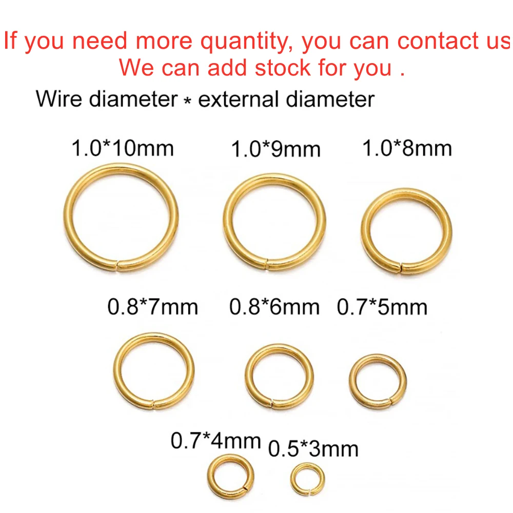 100-200Pcs/Lot Stainless Steel Open Jump Rings Split Rings Connectors for DIY Jewelry Making Accessories Supplies Wholesale