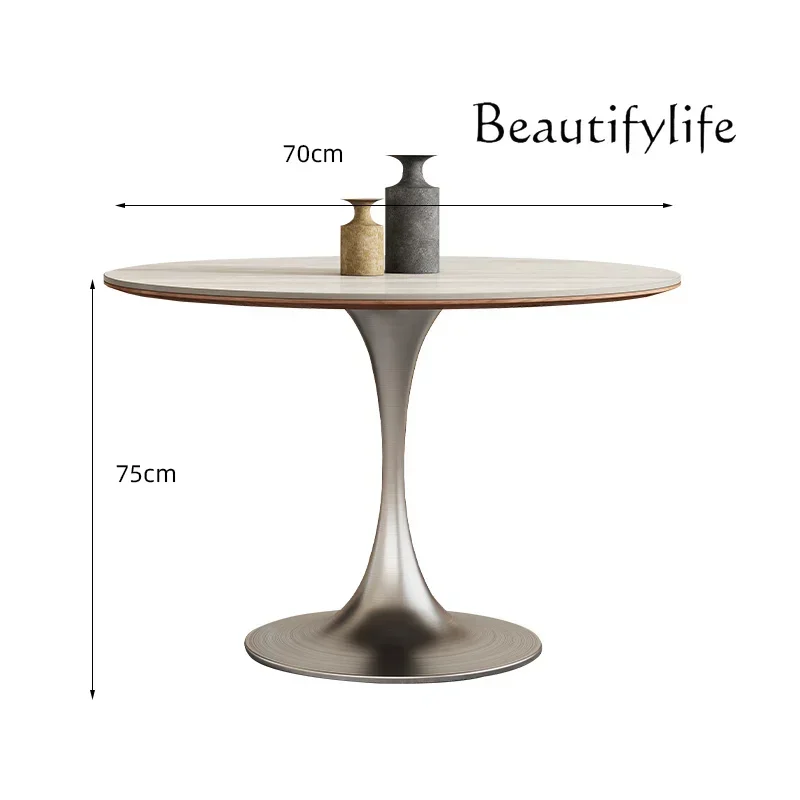 

rock slab household round dining table medium antique round dining table tulip negotiation table and chair combination