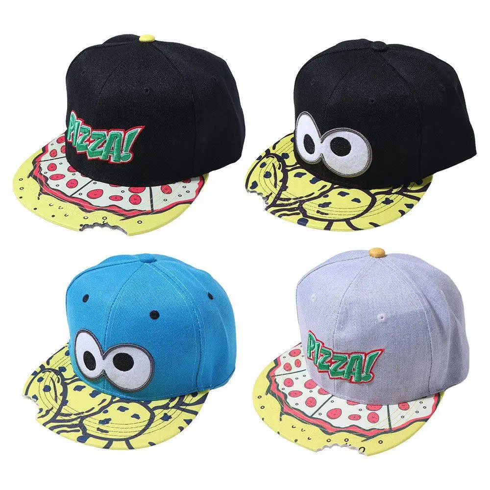 

Простая бейсболка для глаз и пиццы в корейском стиле с вышивкой букв, шляпа от солнца, регулируемая фуражка в стиле хип-хоп для девочек