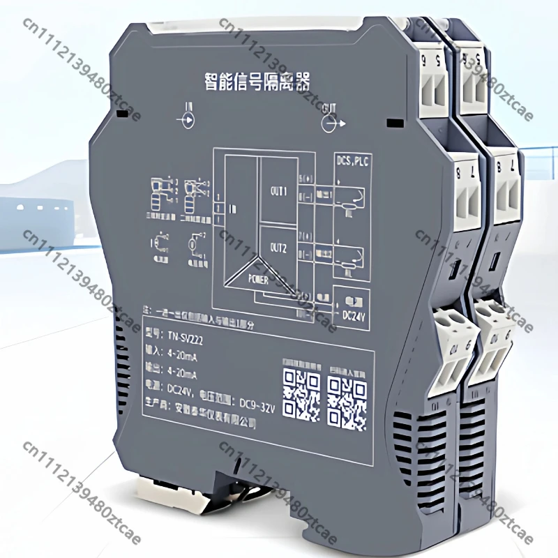 DC Signal Isolator 4-20mA Passive Current Voltage Analog Transmitter Module 1 Input 2 Output Distribution