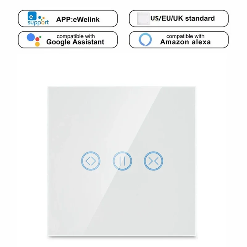 

European Standard Curtain WiFi Switch Tuya Smart Phone Remote Control WiFi Voice-Controlled Curtain Motor