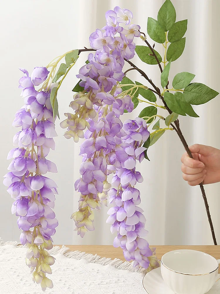 40'' gigantische blauweregen kunstbloemen nep blauweregen bloemen hangende plantenslinger voor thuis feest vloer bruiloft arrangement decor - afbeelding 2