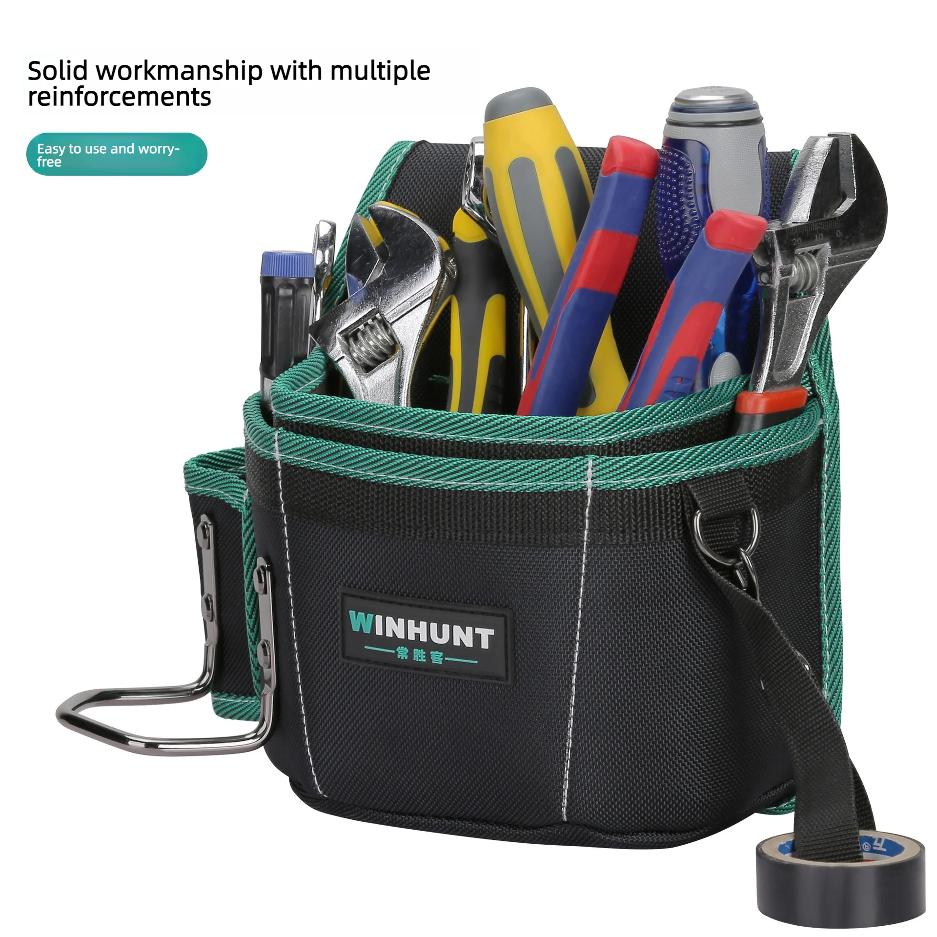 

WINHUNT Multifunction Canvas Tool Bag Electrician Waist Pouch Portable Durable Woodworking Tool Organizer Heavy Duty Repair Tool