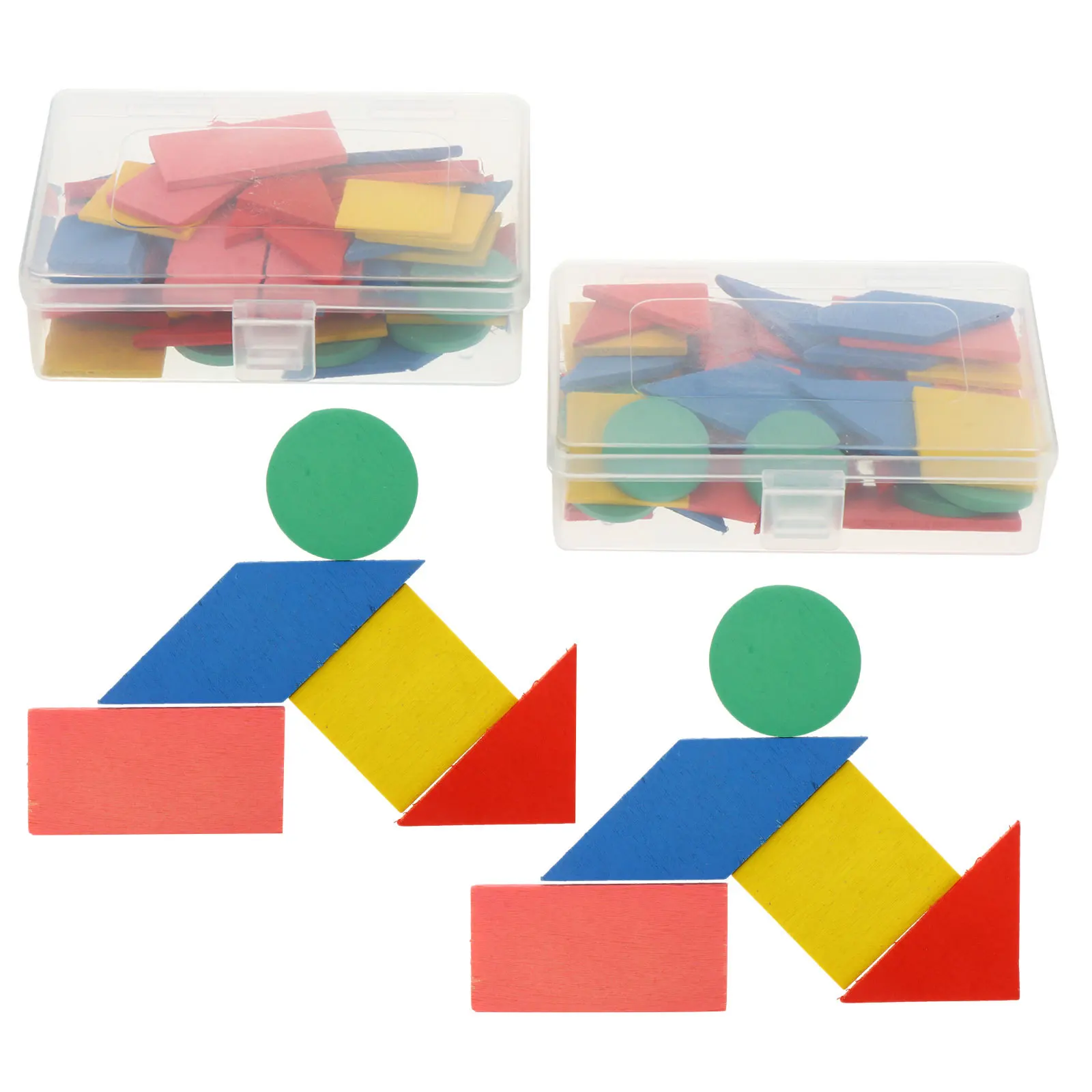 

2Sets Wooden Creative Geometry Graphics Shape Puzzle Early Educational Brain Development Learning Activity Shape Puzzle