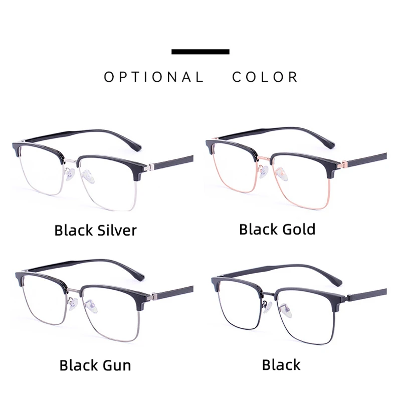 Picture 4: New Extra Large Frame Men TR90 Alloy Brow Shaped Half Frame Eyeglasses Big Square Optics Myopia Hyperopia Progressive Glasses