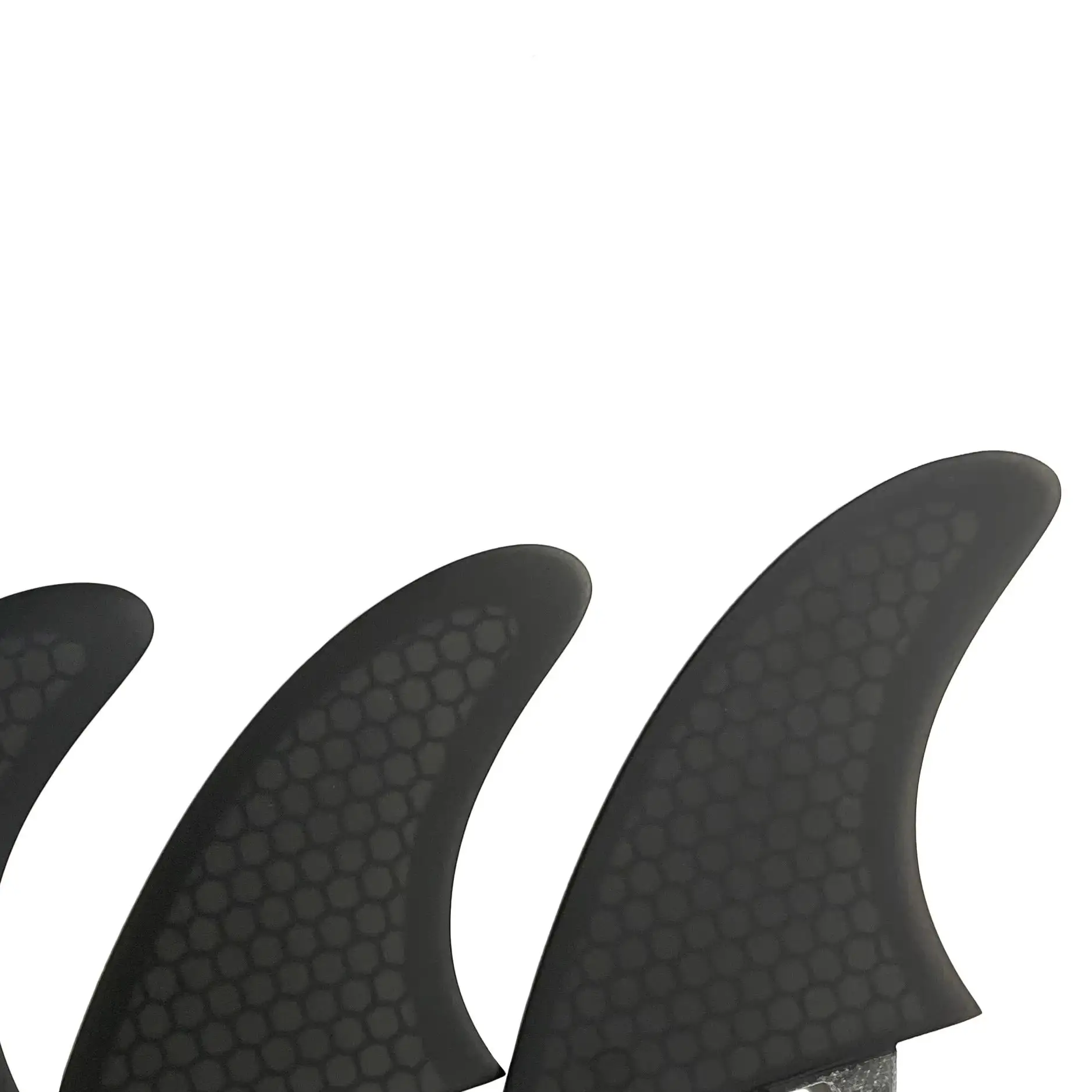 RISECE Fiberglass Surfboard Fins AM2 Honeycomb Surf Fin Double Tabs 2 Base Thruster Fin Set 3PCS