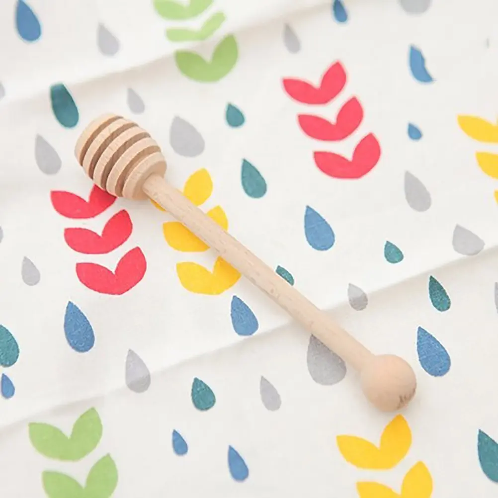 

2Pcs Premium Wooden Honey Stirrer Sticks Deep Grooved Design for Easy Honey Dispensing Drizzling Toast Pancakes Jam Muddler