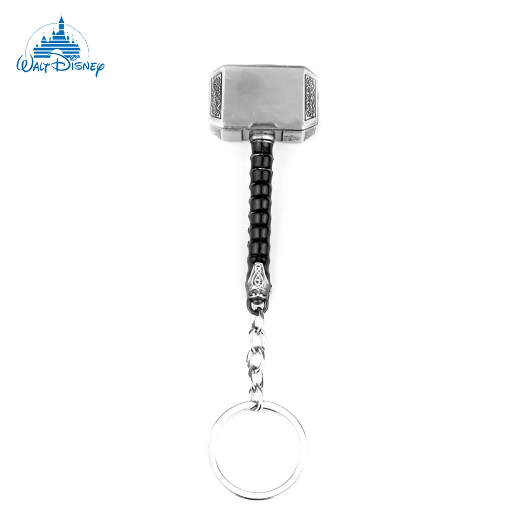 Disney Marvel Avengers Thor Mjolnir Pendant Keyring Superhero Weapon Fashioned Keychain Accessories Gift for Fans Friend