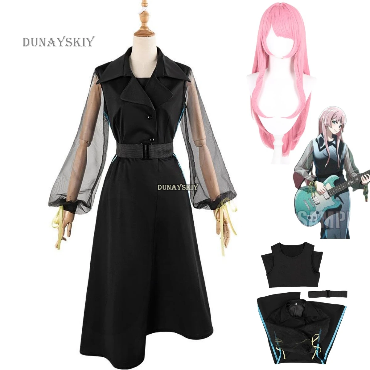 

Anime BanG Dream! It's MyGO!!!!! Anon Chihaya Cosplay Costume Mesh Yarn Dress Princess Skirt Adult Woman Sexy Carnival Suit