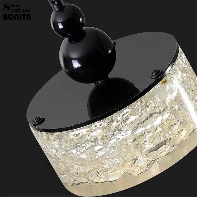 Translucent Ice Texture Pendant Lamp for Hotel Lobby Showcase - Modern Artistic Cracked Resin Chandelier, 3-Color Dimmable LED