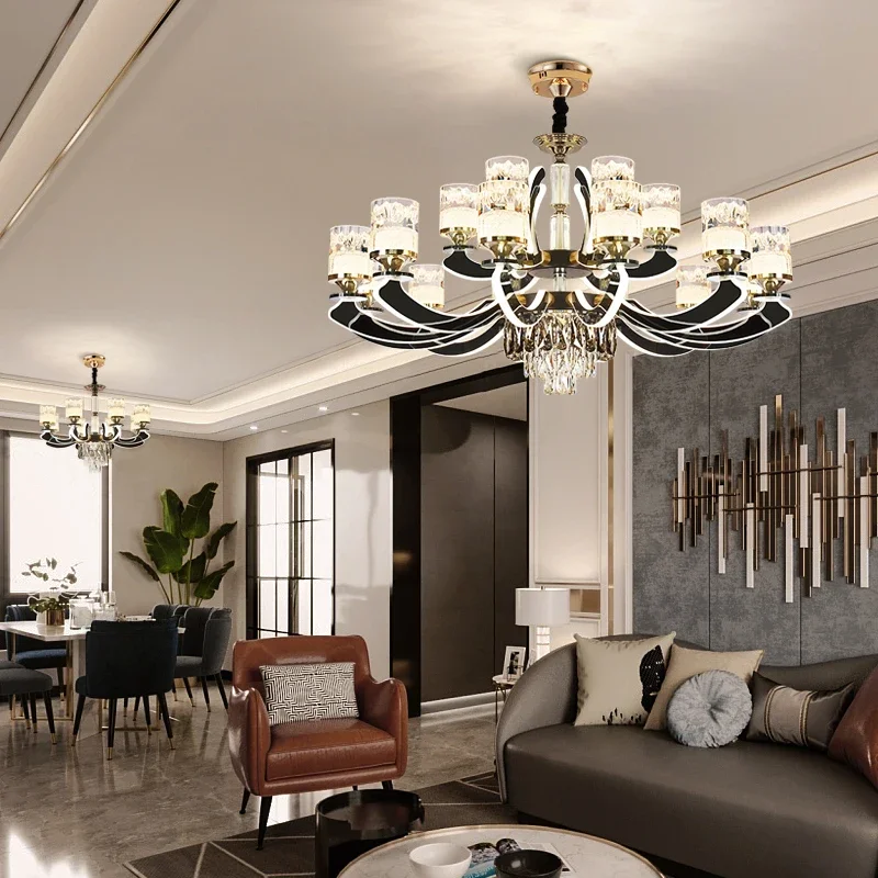 Woonkamer kristallen lamp licht luxe sfeer moderne eenvoudige restaurantlamp