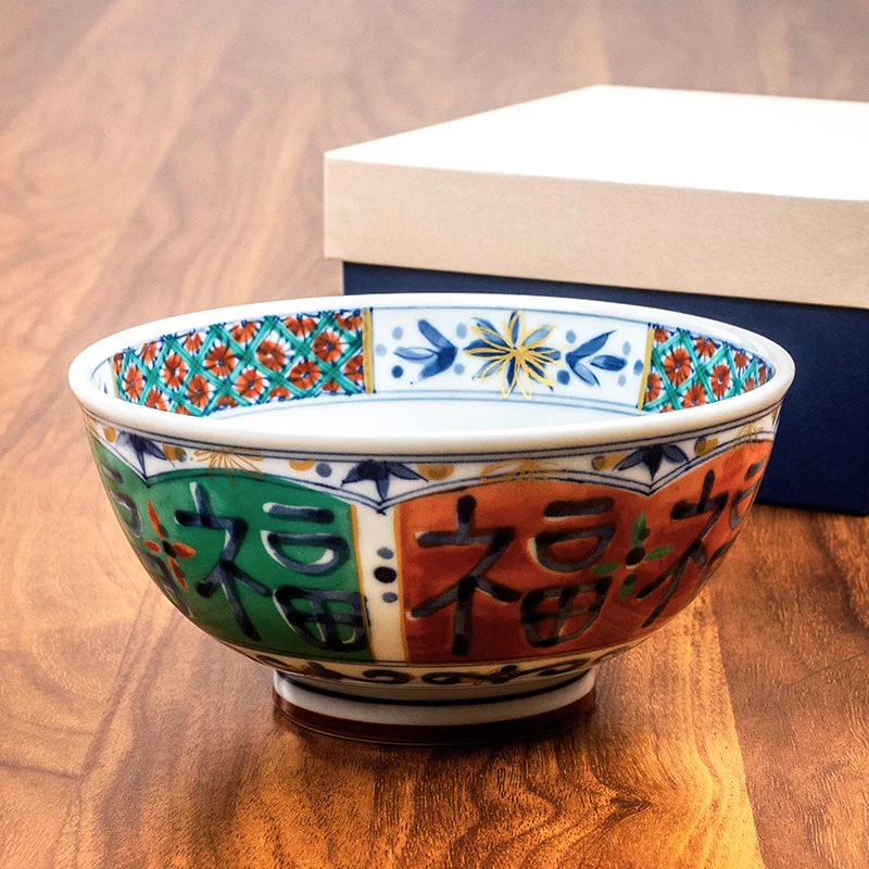 

Imported Japanese Ceramic Noodle Bowl Retro Romantic Tableware for Daily Use Large Sized Japanese Ramen Bowl Exquisite Tableware