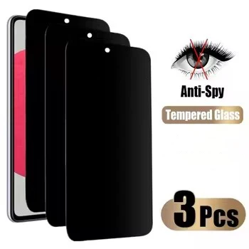 3Pcs Privacy Glass Screen Protector For Samsung A02 A03 A03S A04E A05S A14 A31 A32 A42 M02 M02S M20 M31 M52 M31S  F14 Anti-Spy