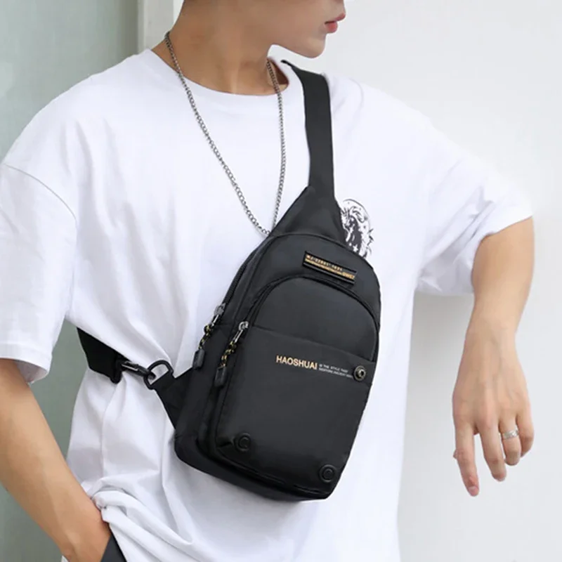 Men Mini Cross Backpack Sling Shoulder Chest Bag Pack  Travel Nylon Male Sling Rucksack Side Messenger Crossbody Bags