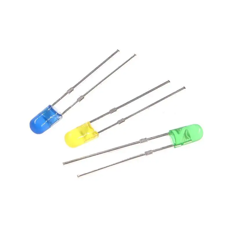 100 Stück randlose Leuchtdioden 3MM Direktanschluss-LED Weiß Weiß/Grün/Rot/Smaragdgrün/Blau/Gelb/F3 Lampenperle – Detail 4