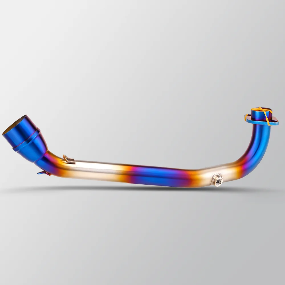Motorcycle carbon fiber rear end muffler, semi-blue titanium connecting pipes, HUSKY ADV 150 exhaust pipes