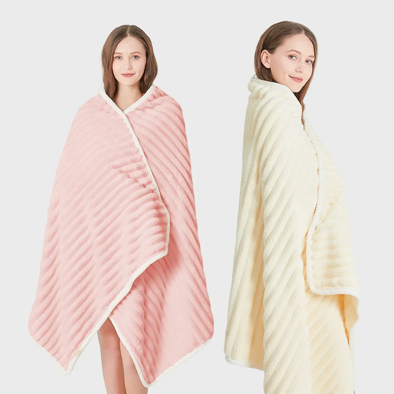 

Thickened large towel,candy striped velvet,coral velvet bath towel, household absorbent quick drying face towel,adult bath towel