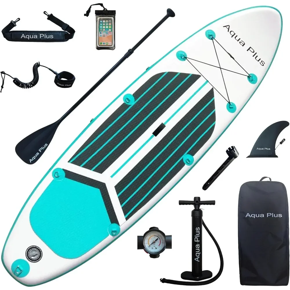 for 6inches Thick Inflatable SUP for All Skill Levels Stand Up Paddle Board,Paddle,Double Action Pump,ISUP Travel Backpack