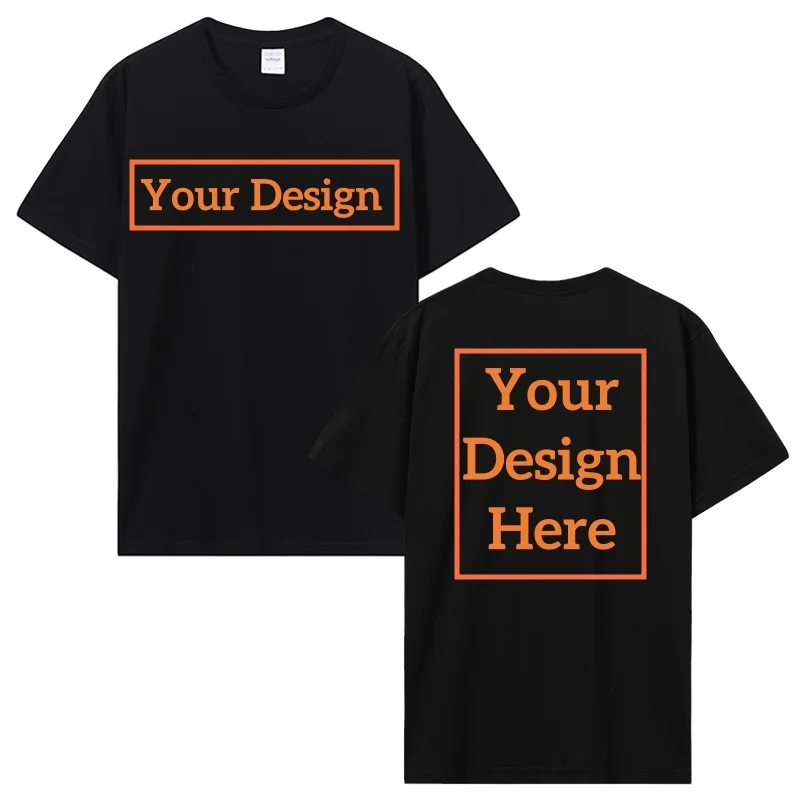 T-shirt en coton pour hommes personnalisé votre conception ici T-shirt avec texte personnalisé pour hommes ajoutez votre propre Design T-shirt de mode vêtements pour hommes