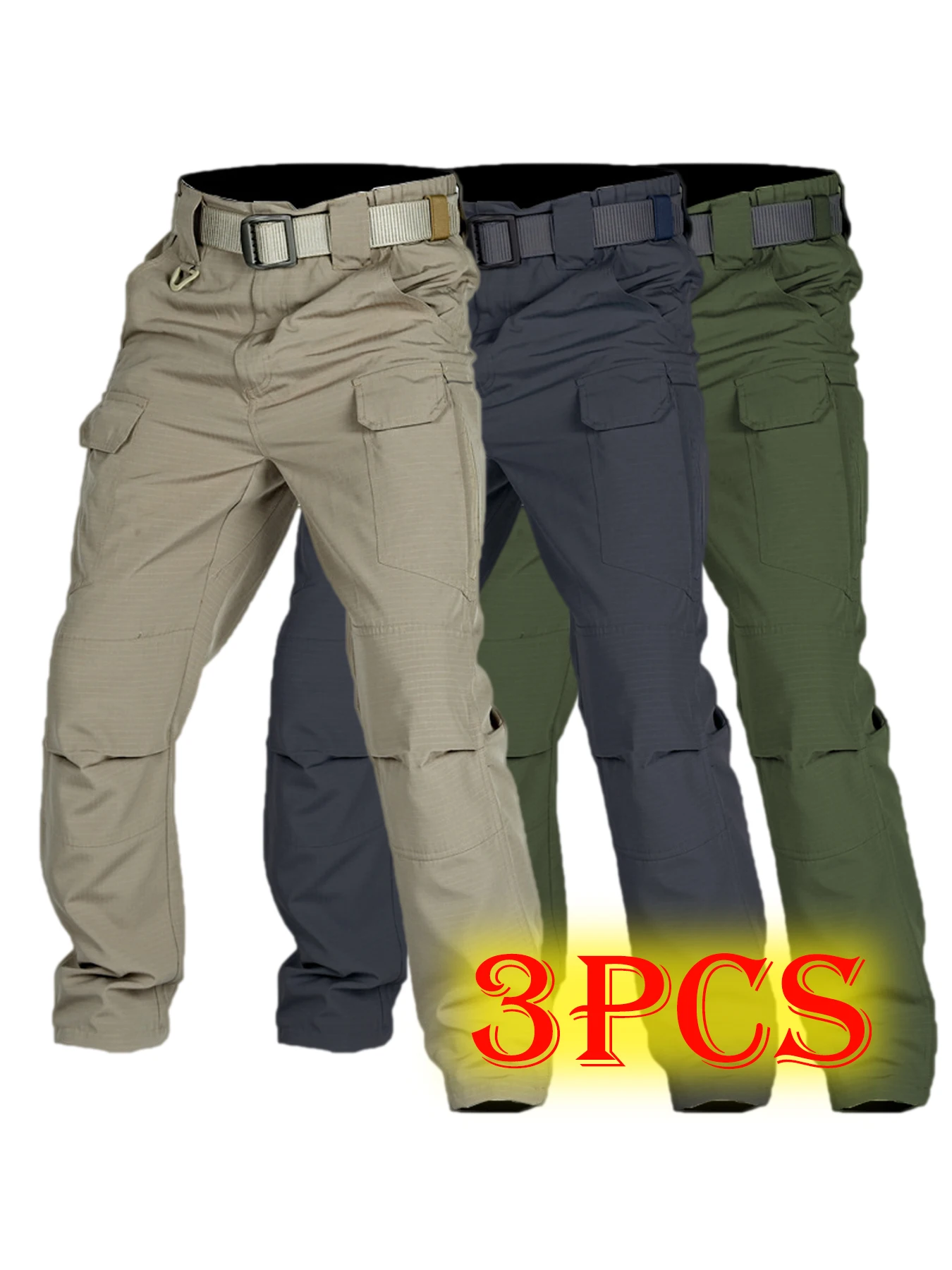 

3Pcs Men's Anti-scratch Tactical Pants Elasticity Hiking Trousers Men Waterproof Hunting Fishing Camping Pants Wear-resistant