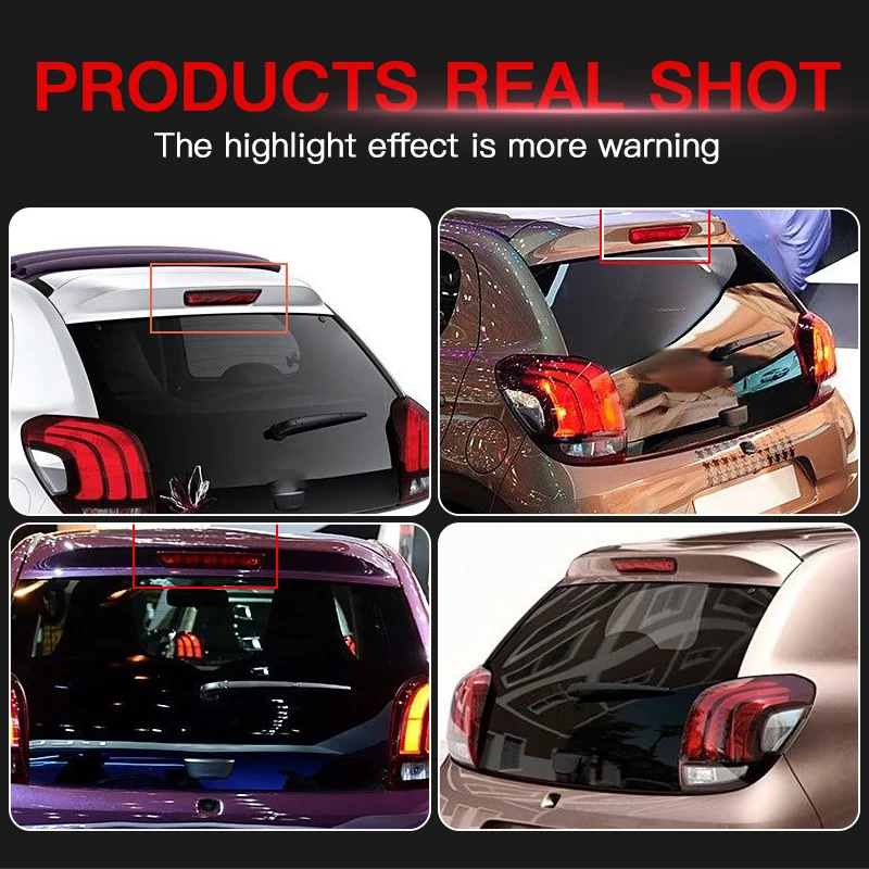 

1 шт. для Peugeot 108 2014-2019, дополнительный светодиодный стоп-сигнал (третий) на высокой установке, 12В, для Citroen C1 2014-2019