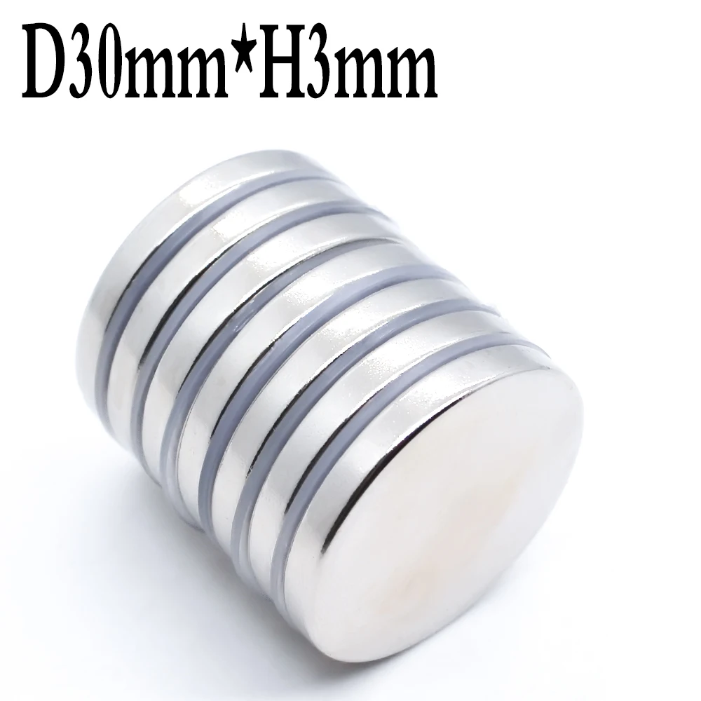 1/5/200Pcs   30x3 mm neodymium magnet 30mm*3mm strong rare earth neodymium magnets 30*3 mm NdFeB permanent round magnetic 30x3mm